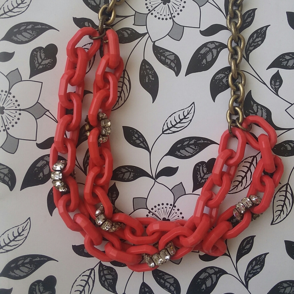 Hot Coral J. Crew Necklace